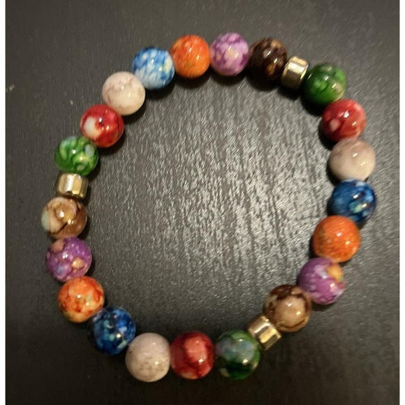 7 Chakra Wealth Stretch Beaded Bracelet Acrylic Beads Healing Energy Fashion - Picture 5 of 6